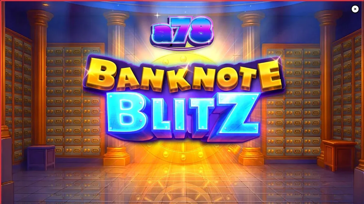 Interface do jogo Banknote Blitz com elementos de cofre e notas bancárias
